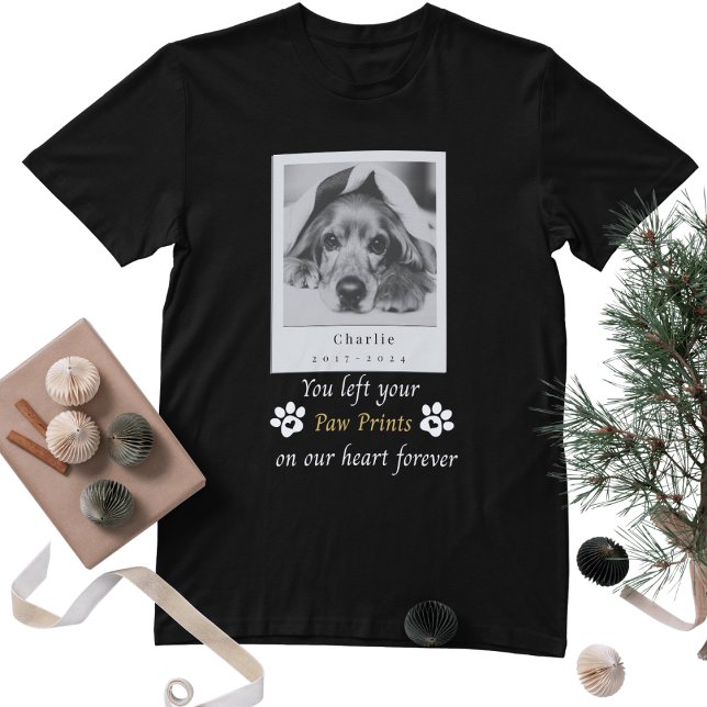 Anpassningsbar Hund Memorial som du Lämnat Tass av T Shirt (Skapare uppladdad)