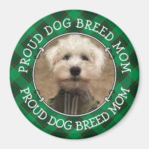 Anpassningsbar Hund Pappa Photo Ram Red & Grönt Pl Magnet