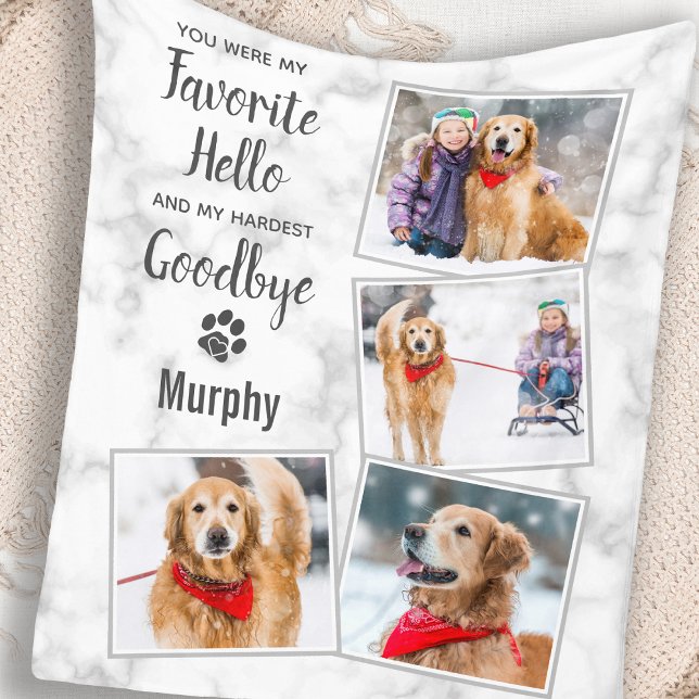 Anpassningsbar Hund Pet Memorial Photo Collage Fleecefilt (Skapare uppladdad)