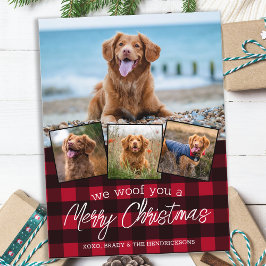 Anpassningsbar Hund Pet Photo Collage Red Buffalo  Helg Vykort