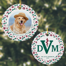 Anpassningsbar Hund Pet Photo DVM Veterinär Jul