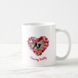 Anpassningsbar Hund / Pet Photo Fars dag Ro Heart Kaffemugg