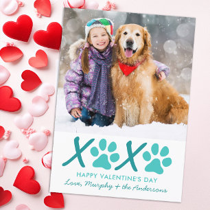 Anpassningsbar Hund Pet Photo XOXO Modern Valentin Julkort