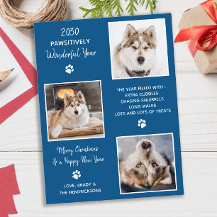 Anpassningsbar Hund Pet Photo Year i Granska jul Helg Vykort