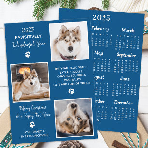 Anpassningsbar Hund Pet Photo Year in Review 2025 Julkort