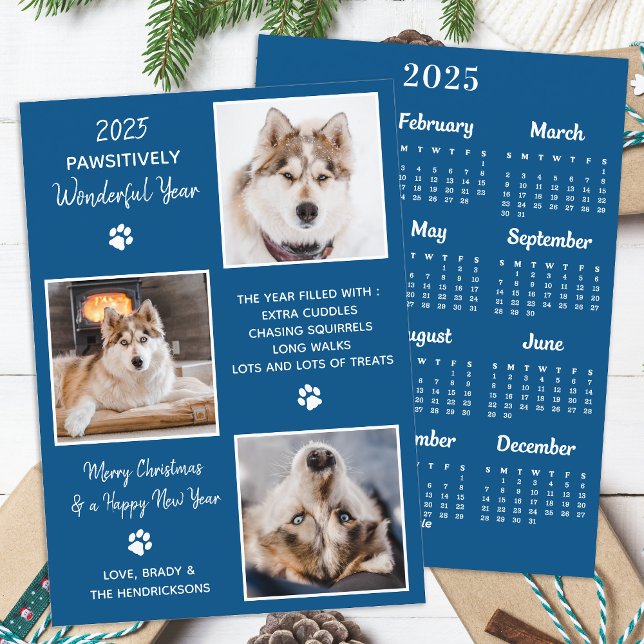 Anpassningsbar Hund Pet Photo Year in Review 2025  Julkort (Skapare uppladdad)