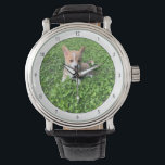 Anpassningsbar Hund Photo Add your own Pet Photo R Armbandsur<br><div class="desc">Anpassa med din egen hund foto på den här anpassningsbarna med en liten,  anpassad gåva. En vacker personlig som vakar över att en ägare till en valp ska straffa sin nya valp kärlek.</div>