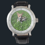 Anpassningsbar Hund Photo Add your own Pet Photo R Armbandsur<br><div class="desc">Anpassa med din egen hund foto på den här anpassningsbarna med en liten,  anpassad gåva. En vacker personlig som vakar över att en ägare till en valp ska straffa sin nya valp kärlek.</div>