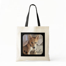 Anpassningsbar Hund Photo and Namn Pet Supply Tote
