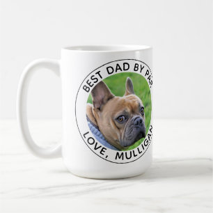 Anpassningsbar Hund Photo Best Pappa by Par Black Kaffemugg