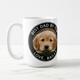 Anpassningsbar Hund Photo Best Pappa by Par Black  Kaffemugg