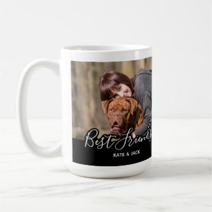 Anpassningsbar Hund Photo Black Man's Best Friend Kaffemugg