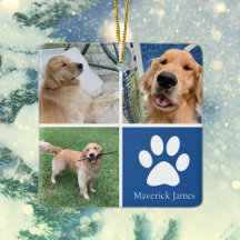 Anpassningsbar Hund Photo Collage Cute Blue Pet-ju