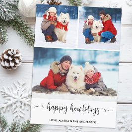 Anpassningsbar Hund Photo Collage jul Lycklig Howl Julkort