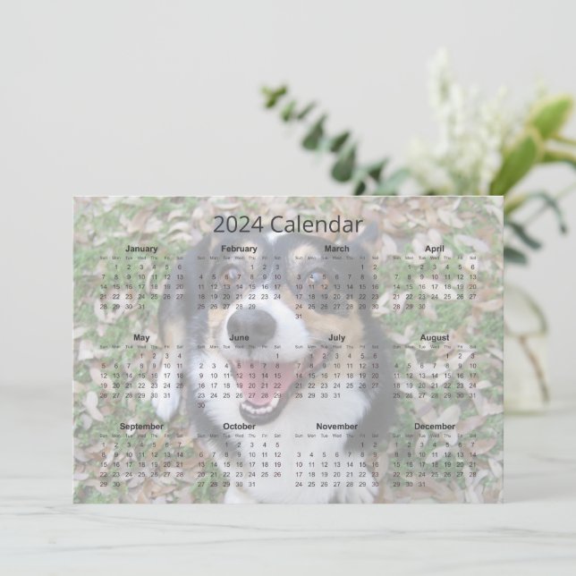 Anpassningsbar Hund Photo Cute Pet 2024 Kalenderko (Stående Fram)