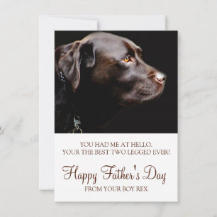 Anpassningsbar Hund Photo Fars dag Anteckningskort