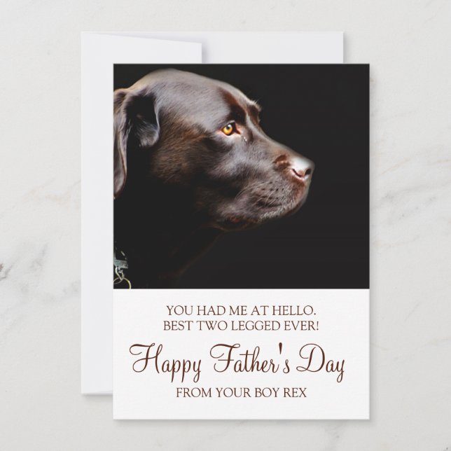 Anpassningsbar Hund Photo Fars dag Anteckningskort (Framsida)