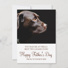 Anpassningsbar Hund Photo Fars dag Anteckningskort