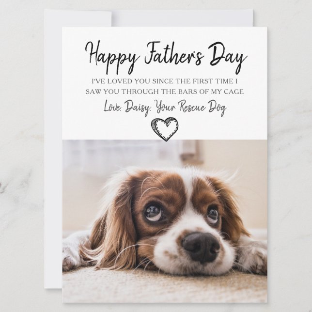 Anpassningsbar Hund Photo Fars dag Card från Räddi Julkort (Framsida)