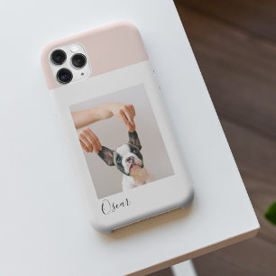 Anpassningsbar Hund Photo iphone case Pastel Ros