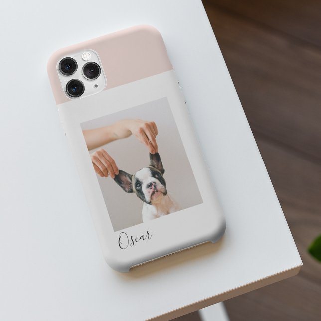 Anpassningsbar Hund Photo iphone case | Pastel Ros (Skapare uppladdad)