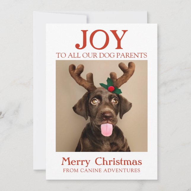 Anpassningsbar Hund Photo Joy Helgdag Card Dog Wal Julkort (Framsida)