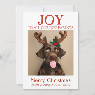 Anpassningsbar Hund Photo Joy Helgdag Card Dog Wal Julkort