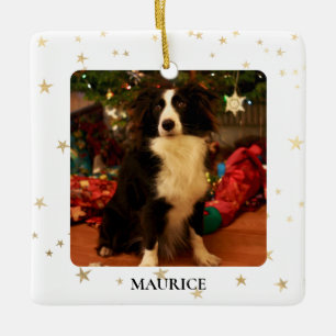 Anpassningsbar Hund Photo Julgransprydnad Keramik