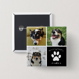 Anpassningsbar Hund Photo Memorial Collage Pet Kee Knapp