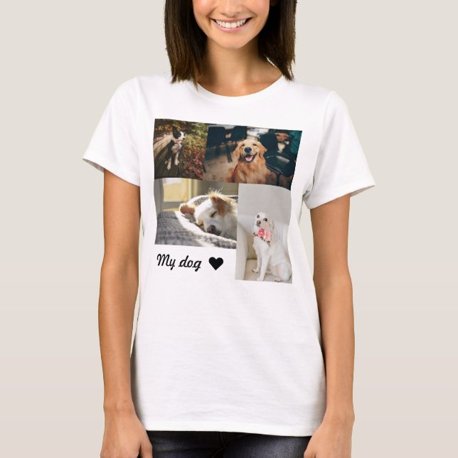 Anpassningsbar Hund Photo Memorial Photo T-Shirt (Framsida)
