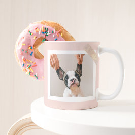 Anpassningsbar Hund Photo Mugg med Pastel Rosa Ram
