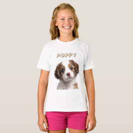 Anpassningsbar Hund Photo & Namn Kids T-Shirt