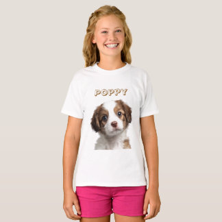 Anpassningsbar Hund Photo & Namn Kids T-Shirt