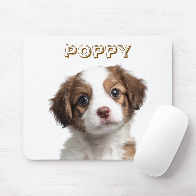 Anpassningsbar Hund Photo & Namn Mousepad Musmatta (Med mus)