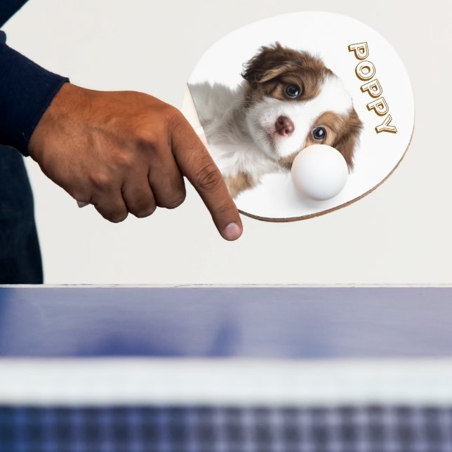 Anpassningsbar Hund Photo & Namn Ping Pong Paddle Pingisracket (Insitu)