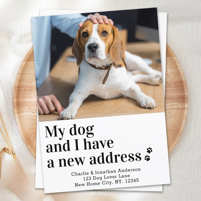 Anpassningsbar Hund Photo Ny adress Jag har Flytta Meddelande (Skapare uppladdad)