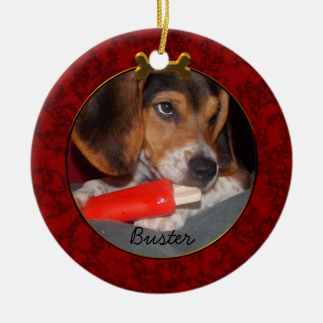 Anpassningsbar Hund Photo Ornament (Framsidan)