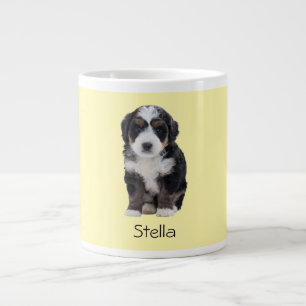 Anpassningsbar Hund Photo - Pastel Gult med Pet Na Jumbo Mugg
