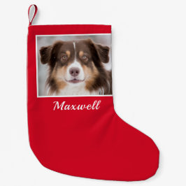 Anpassningsbar Hund Photo Personlig Liten Julstrumpa
