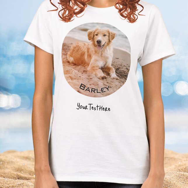 Anpassningsbar Hund Photo Personlig Namn Pet Bild T Shirt (A cool t-shirt to personalize with a favorite photo of your pet, their name and further custom text)