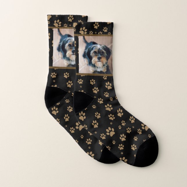 Anpassningsbar Hund Photo Socks Personlig Pet Keep Strumpor (Par)