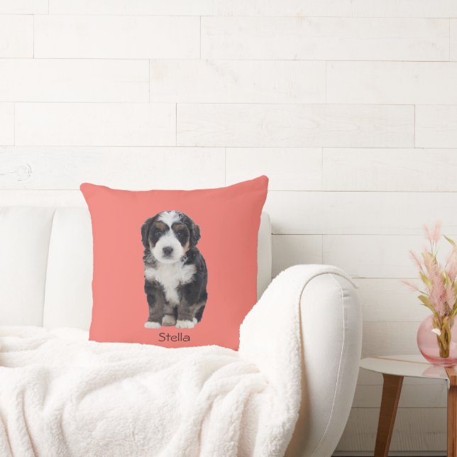 Anpassningsbar Hund Photo - Sunset Coral with Pet  Kudde (Soffa)
