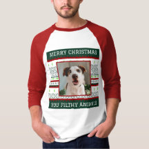 Anpassningsbar Hund Photo Ugly jul Shirt Funny