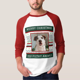 Anpassningsbar Hund Photo Ugly jul Shirt Funny T Shirt