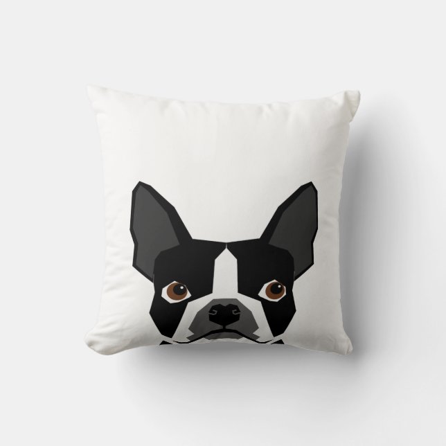 Anpassningsbar Hund Pillow Boston Terrier Anpassad Kudde (Framsida)