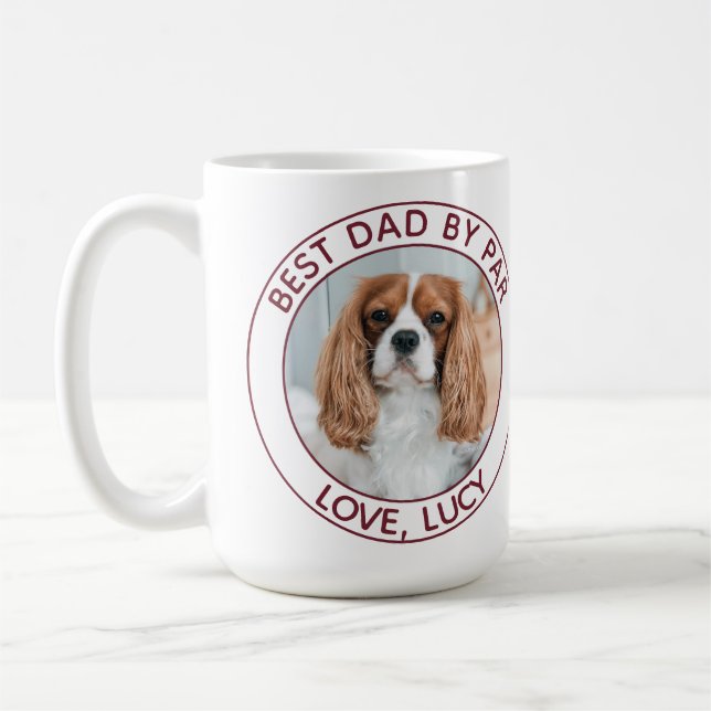Anpassningsbar Hund Red White Photo Kaffemugg (Vänster)
