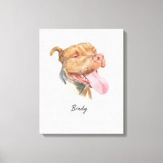 Anpassningsbar Hund vattenfärg Porträtt Canvastryck