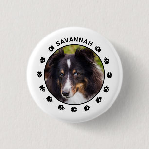 Anpassningsbar hundfototemplet med tassar och text knapp