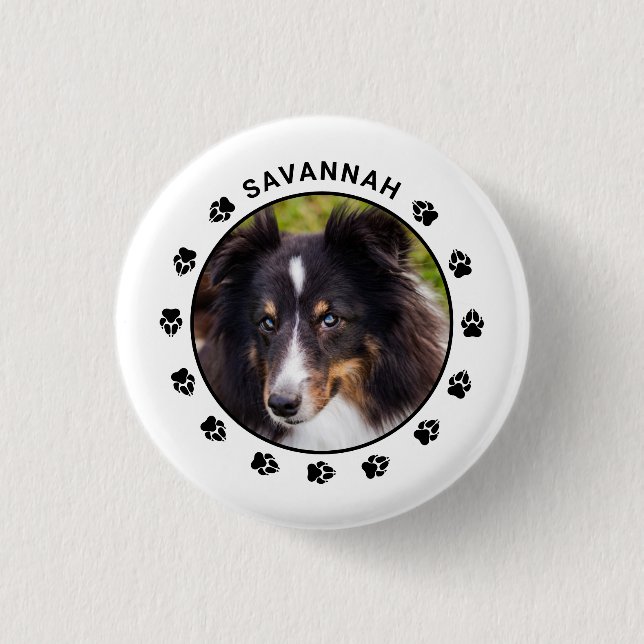 Anpassningsbar hundfototemplet med tassar och text knapp (Framsida)