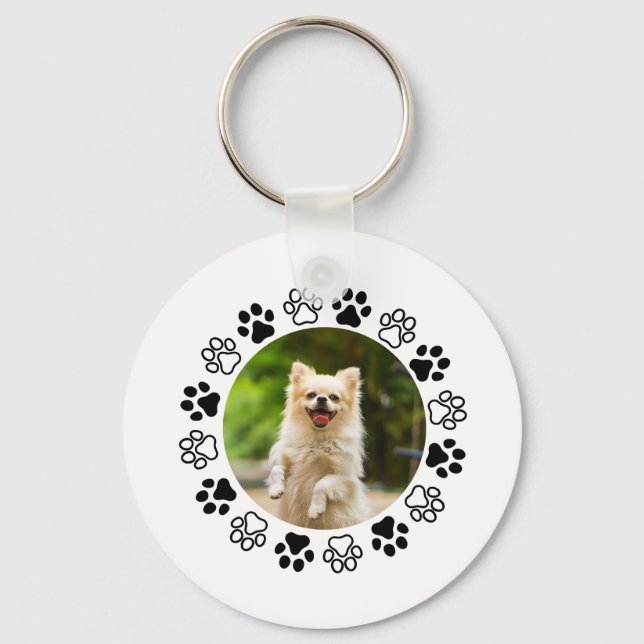 Anpassningsbar hundporträtt hund  nyckelring (Framsida)